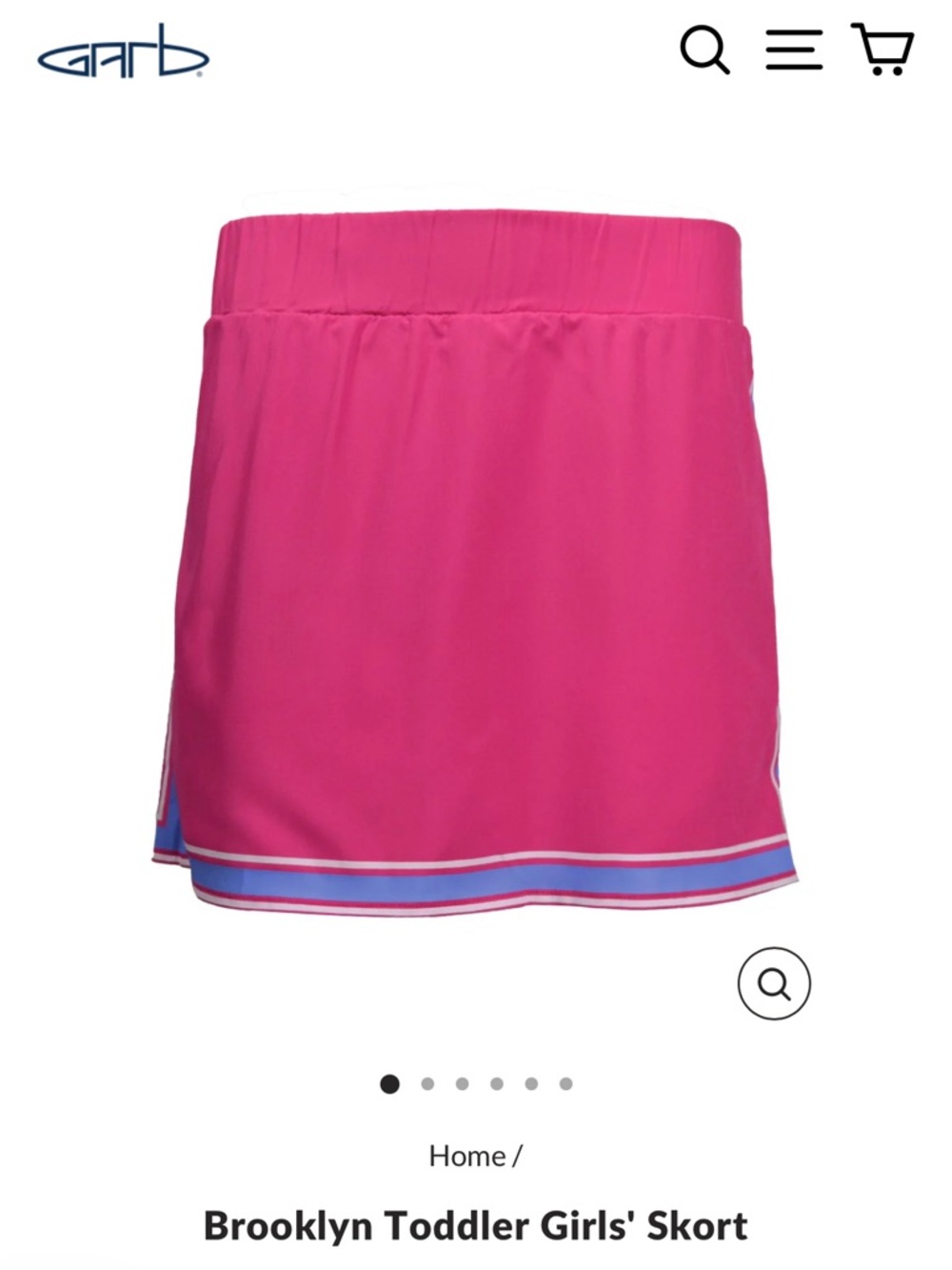 Garb golf/tennis Brooklyn skort pink with blue trim toddler girls 4T